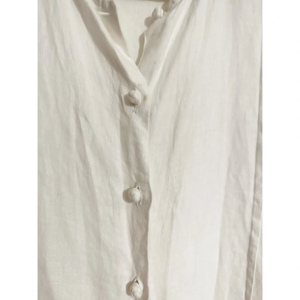 Liz Claiborne Studio Linen Tunic Top Shirt Sz M - Picture 3 of 3